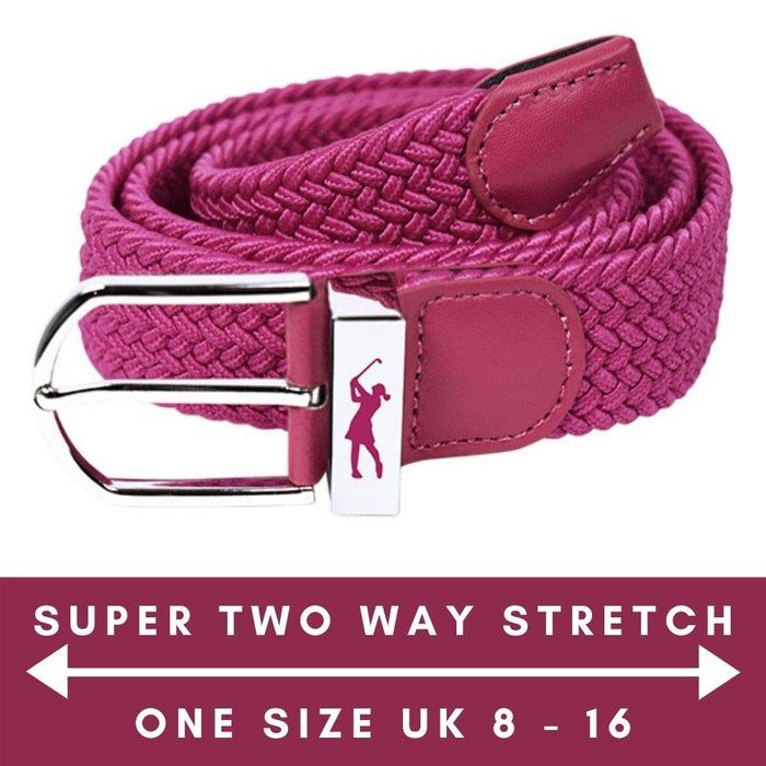 Surprizeshop Super Stretch Woven Webbing Belt | Womens Golf Belt | ONE SIZE FITS MOST | Reinforced PU Tip