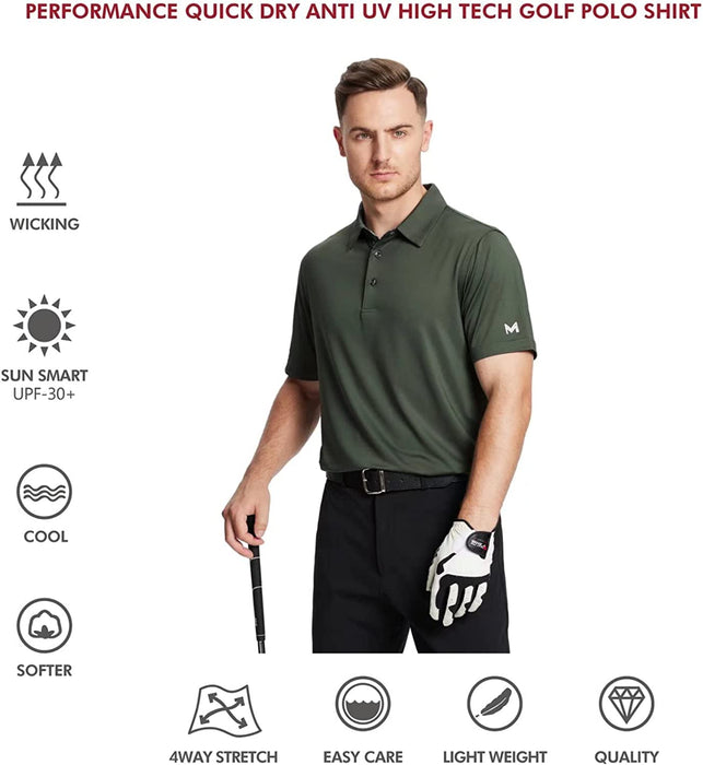 Men's Performance Easy Care Solid Short Sleeve Polo Shirt 