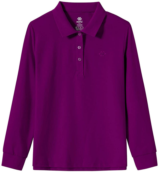 AjezMax Womens Long Sleeve Polo Shirt