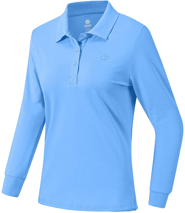 AjezMax Womens Long Sleeve Polo Shirt