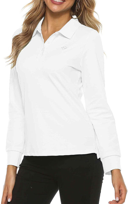 AjezMax Womens Long Sleeve Polo Shirt