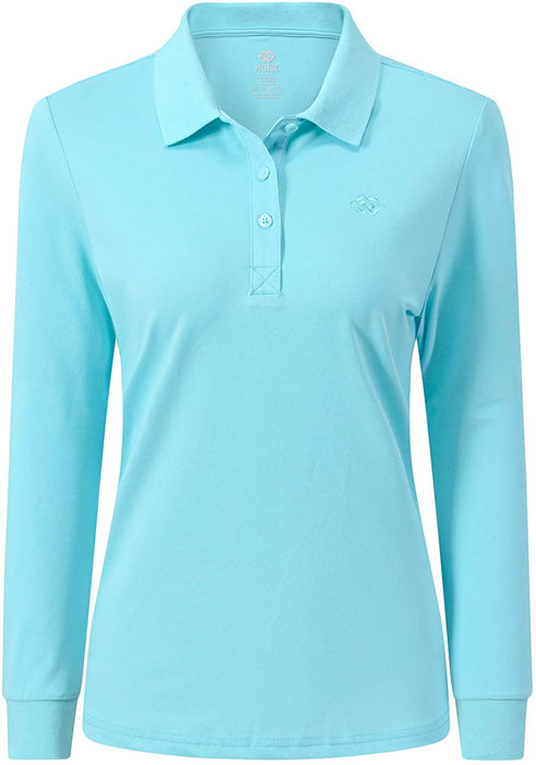 AjezMax Womens Long Sleeve Polo Shirt