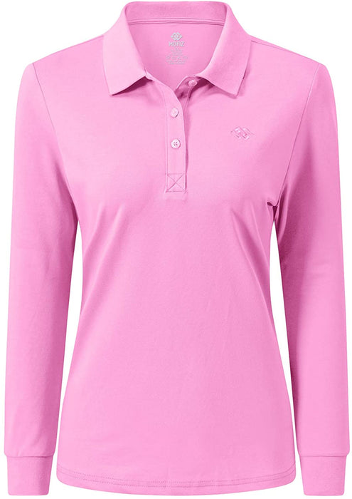 AjezMax Womens Long Sleeve Polo Shirt