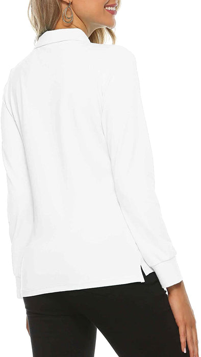 AjezMax Womens Long Sleeve Polo Shirt