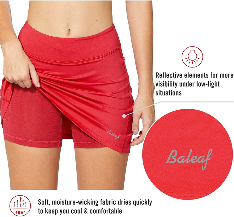 BALEAF Women's Golf Skirt Athletic with Shorts Pockets