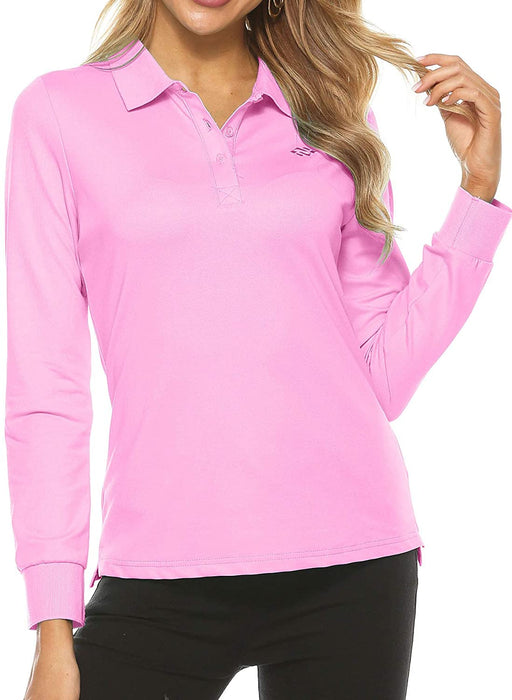 AjezMax Womens Long Sleeve Polo Shirt