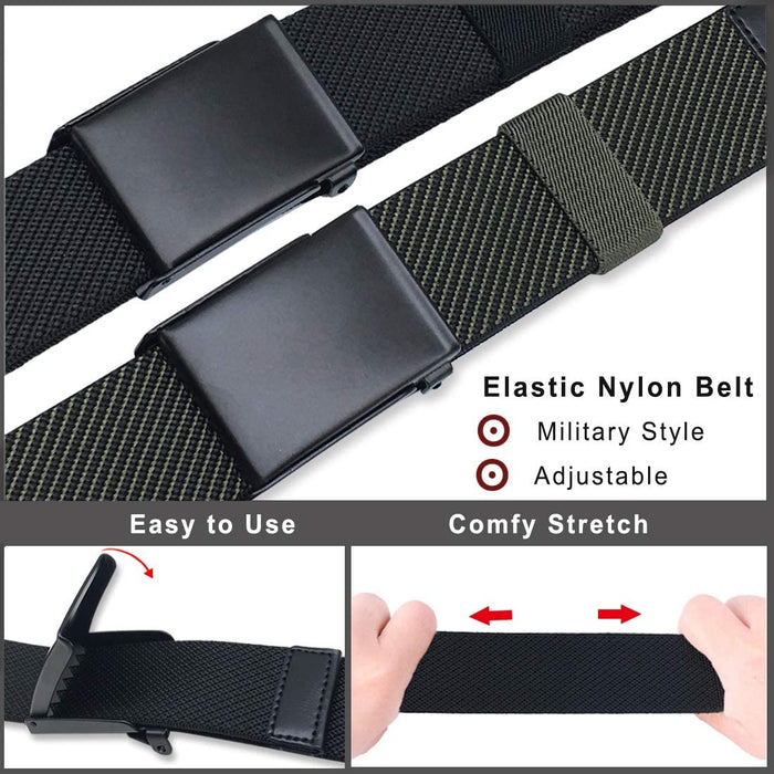 WYuZe Nylon Elastic Stretch Golf Belt