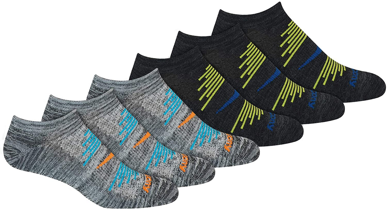 Saucony mens Multi-pack Firework Ventilating Performance Comfort No-show Socks