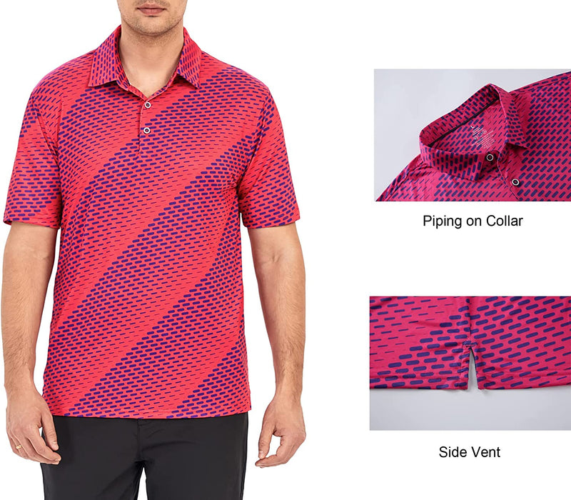 COOFANDY Men's Collarless Golf Polo Shirts Quick Dry Polo Shirts