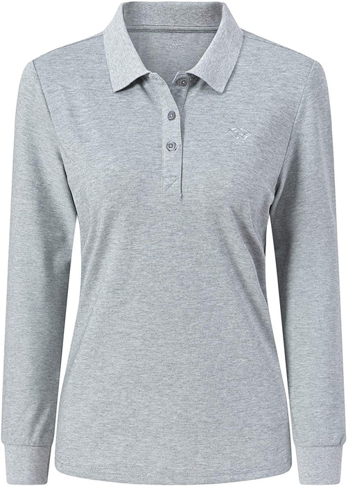 AjezMax Womens Long Sleeve Polo Shirt