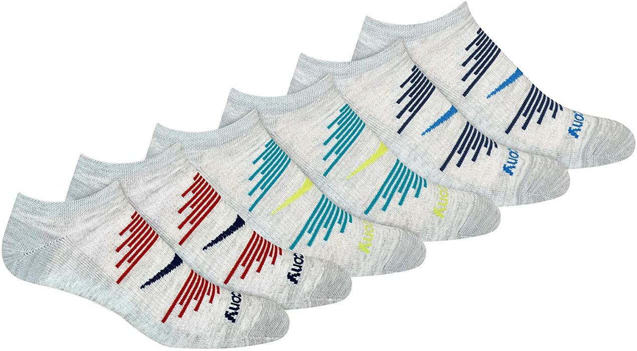 Saucony mens Multi-pack Firework Ventilating Performance Comfort No-show Socks