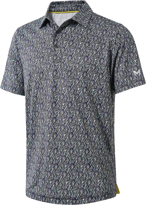 Golf Shirts for Men Dry Fit Short Sleeve Print Performance