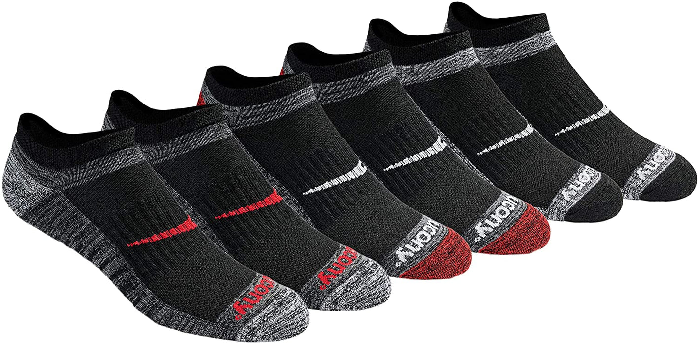 Saucony mens Multi-pack Firework Ventilating Performance Comfort No-show Socks