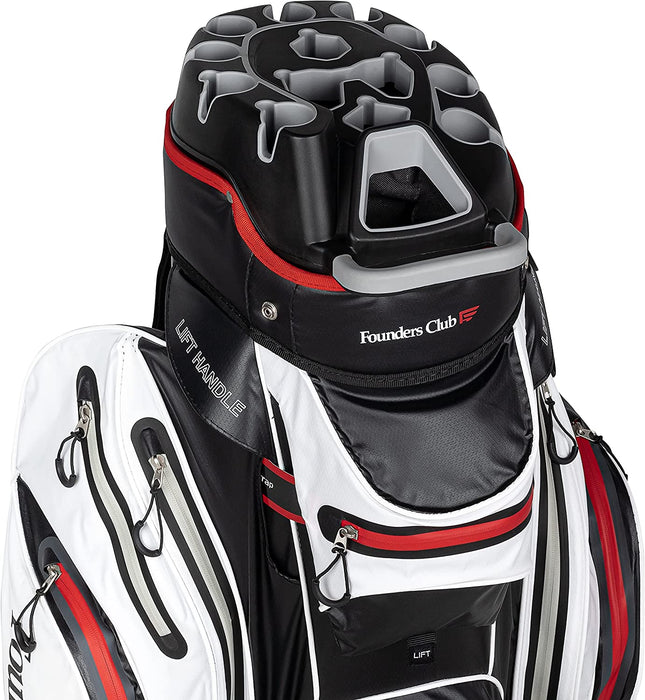 Founders Club Premium Cart Bag with 14 Way Organizer Divider Top