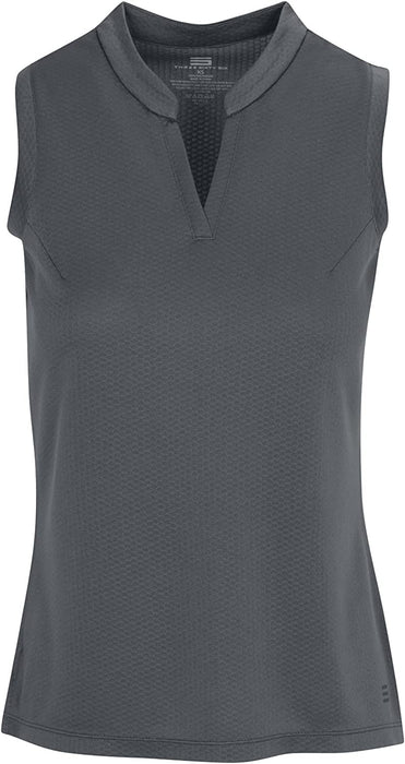 Three Sixty Six Womens Quick Dry Polo Shirt - Sleeveless and Collarless Golf Shirts w/ 4-Way Stretch Fabric and UV Protection