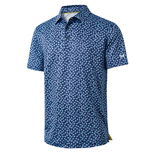 Golf Shirts for Men Dry Fit Short Sleeve Print Performance Moisture Wicking Polo  Shirt — The Golf Central