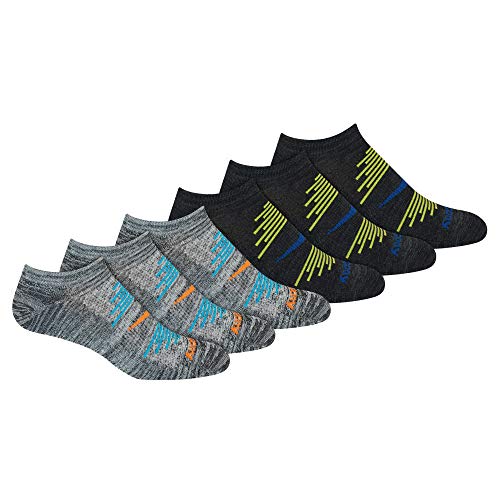 Saucony mens Multi-pack Firework Ventilating Performance Comfort No-show Socks