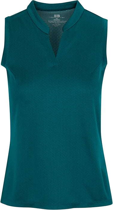 Three Sixty Six Womens Quick Dry Polo Shirt - Sleeveless and Collarless Golf Shirts w/ 4-Way Stretch Fabric and UV Protection