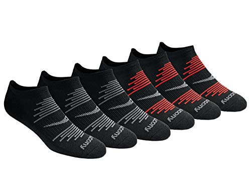 Saucony mens Multi-pack Firework Ventilating Performance Comfort No-show Socks