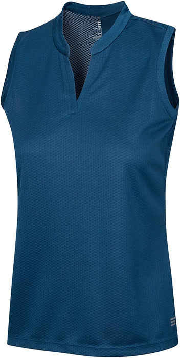 Three Sixty Six Womens Quick Dry Polo Shirt - Sleeveless and Collarless Golf Shirts w/ 4-Way Stretch Fabric and UV Protection