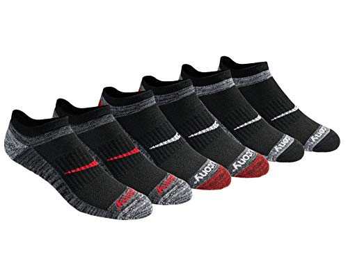 Saucony mens Multi-pack Firework Ventilating Performance Comfort No-show Socks