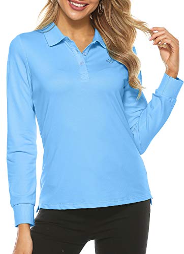 AjezMax Womens Long Sleeve Polo Shirt