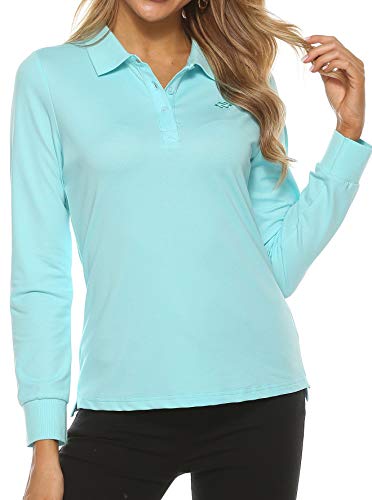 AjezMax Womens Long Sleeve Polo Shirt