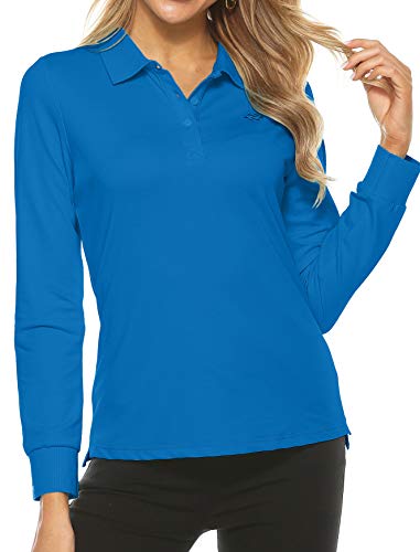 AjezMax Womens Long Sleeve Polo Shirt