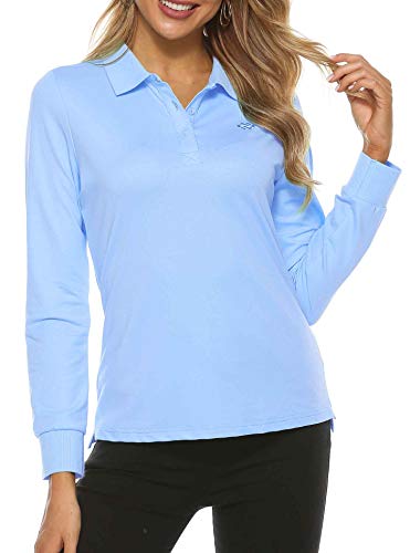 AjezMax Womens Long Sleeve Polo Shirt