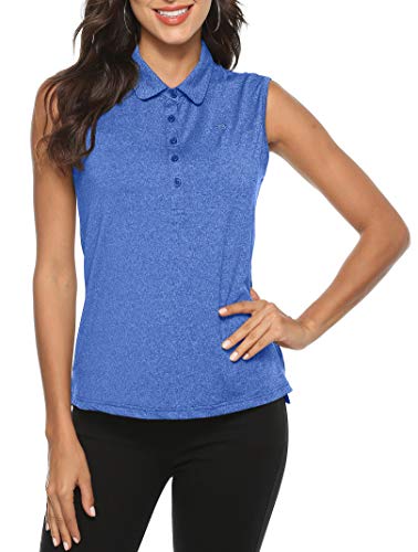 AjezMax Women's Golf Sleeveless Polo Quick-Drying Sports Shirts