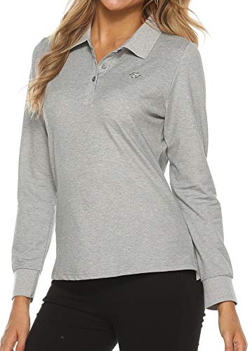 AjezMax Womens Long Sleeve Polo Shirt