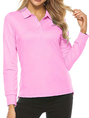 AjezMax Womens Long Sleeve Polo Shirt