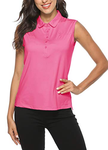 AjezMax Women's Golf Sleeveless Polo Quick-Drying Sports Shirts