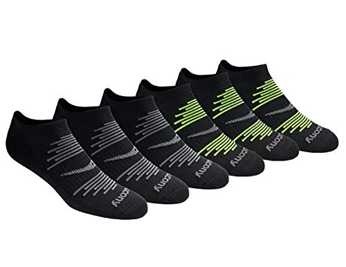 Saucony mens Multi-pack Firework Ventilating Performance Comfort No-show Socks