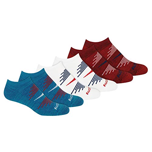 Saucony mens Multi-pack Firework Ventilating Performance Comfort No-show Socks