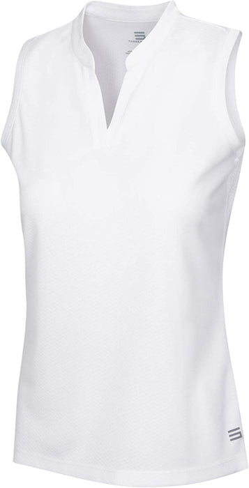 Three Sixty Six Womens Quick Dry Polo Shirt - Sleeveless and Collarless Golf Shirts w/ 4-Way Stretch Fabric and UV Protection